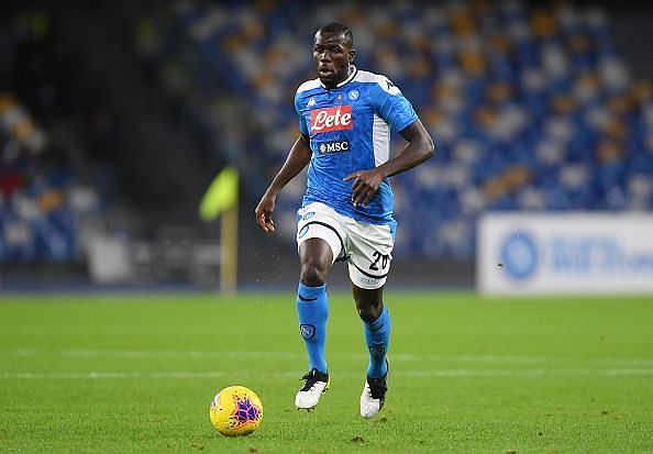 Koulibaly brings the ball out of defence