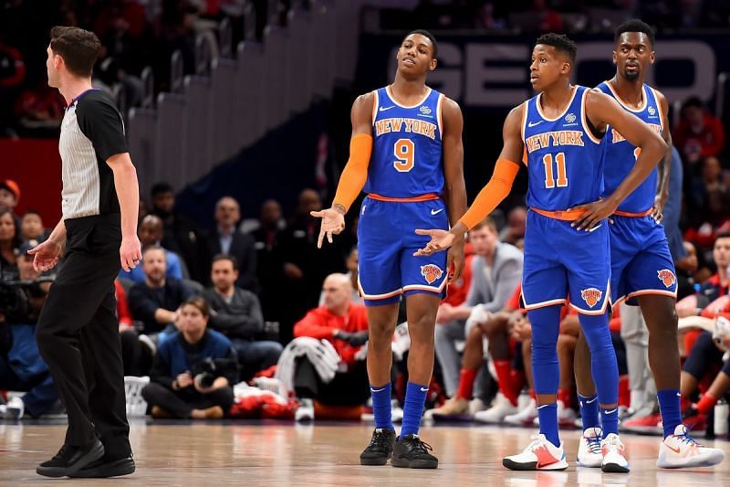 Knicks&#039; RJ Barrett will miss at least one week with a sprained right ankle.