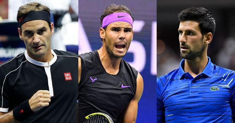 Federer (left), Nadal, and Djokovic are the favourites for the 2020 Australian Open title