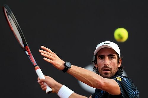 Pablo Cuevas won just one game in his opening match against Yoshihito Nishioka