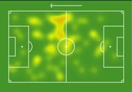 Bernardo Silva's heat map against Manchester United