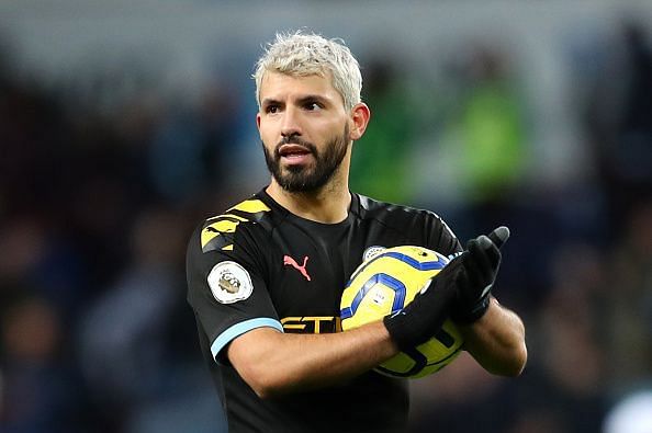 Sergio Aguero after scoring a hat-trick against Aston Villa