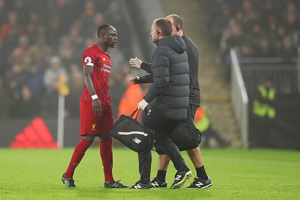 Sadio Mane was substituted before the halfway mark against Wolves