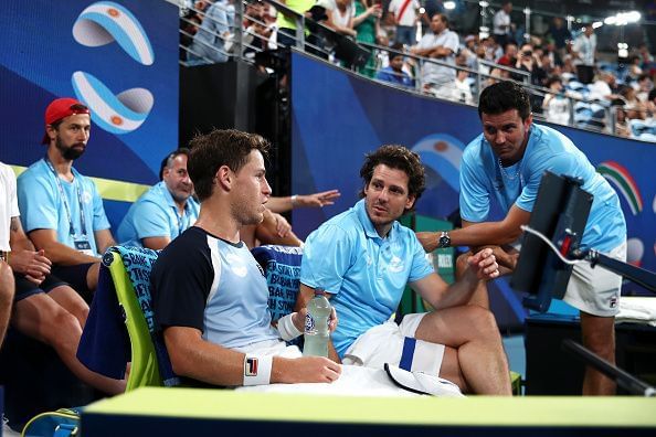 Diego Schwartzman with his team mates