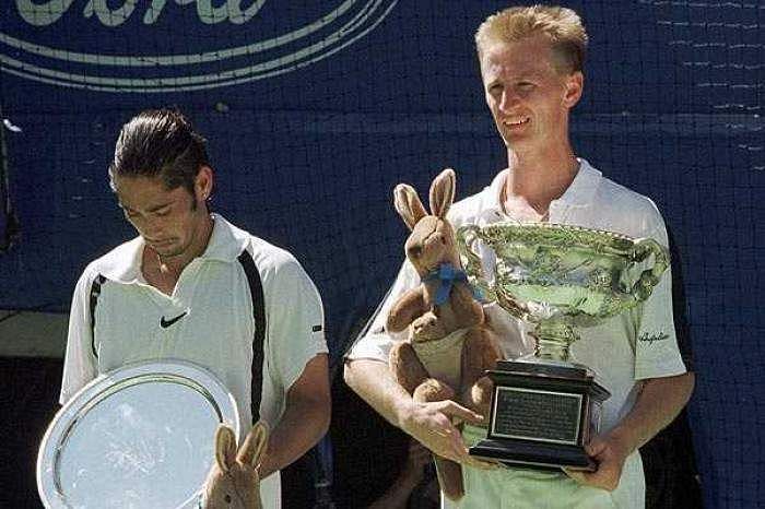Petr Korda (right) won his first Grand Slam title at the 1998 Austrlian Open