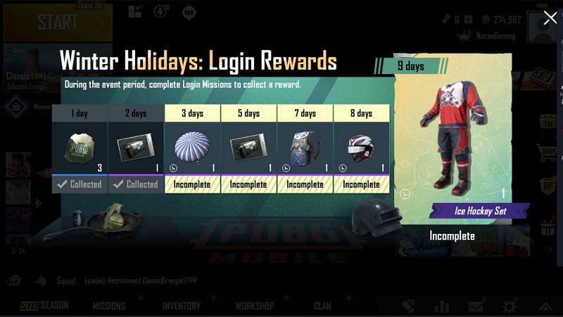 PUBG Mobile Winter Event Rewards