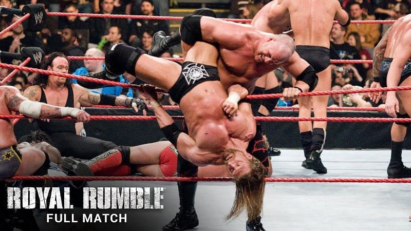 रॉयल रंबल के मैच के दौरान WWE सुपरस्टार्स&nbsp;&nbsp;