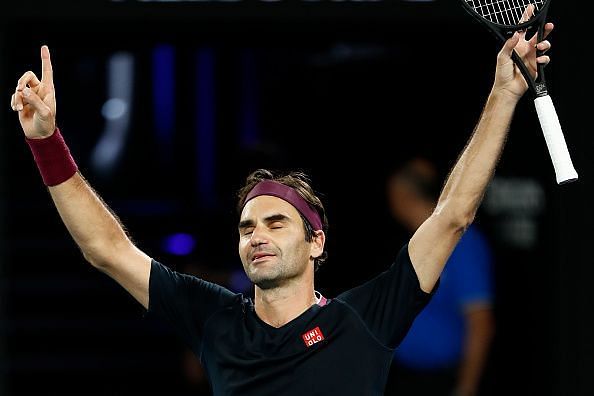 Roger Federer after claiming his 100th Australian Open match victory