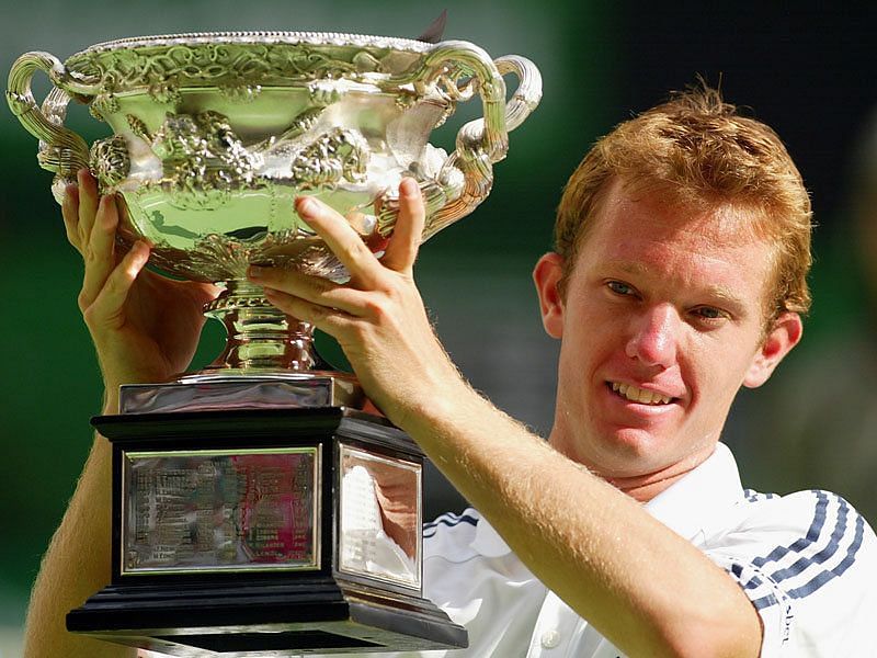 Thomas Johansson lifts his maiden Grand Slam title at the 2002 Australian Open