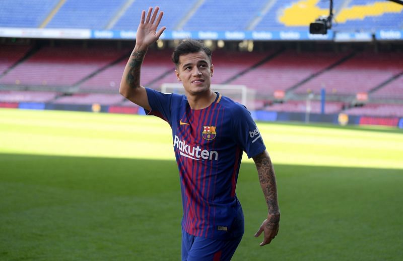 Phillipe Coutinho&#039;s unveiling at the Camp Nou