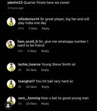 A screenshot of the controversial comments