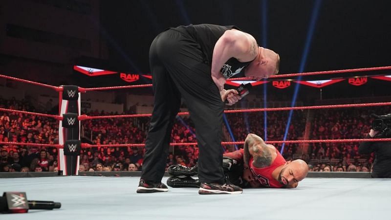 Ricochet paid the price for coming out to confront Lesnar on RAW