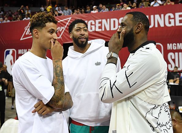 Kuzma, AD and LeBron during the offseason after Davis' trade to LA was made official