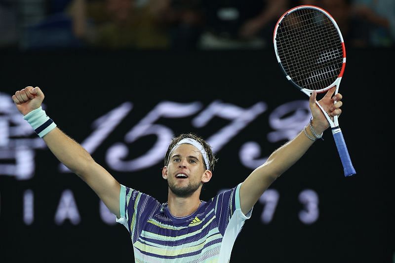 Thiem is ecstatic after downing Nadal in the 2020 Australian Open quarter-final