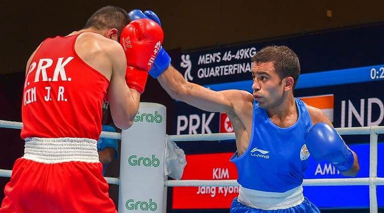 Amit Panghal (right) has his eyes on the Olympic gold medal
