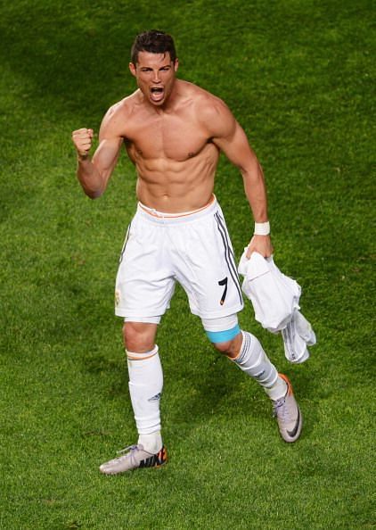 Ronaldo celebrating the Champions league triumph