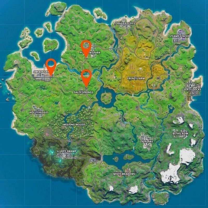 Fortnite &#039;Bus Stop&#039; locations.