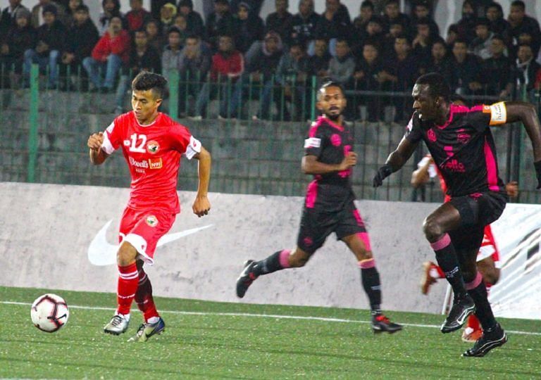 Samuel Kynshi in action in I-League for Shillong Lajong in the last season