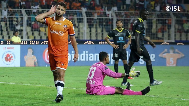 Boumous&#039; volley was enough to give FC Goa a vital win. (Image: ISL)