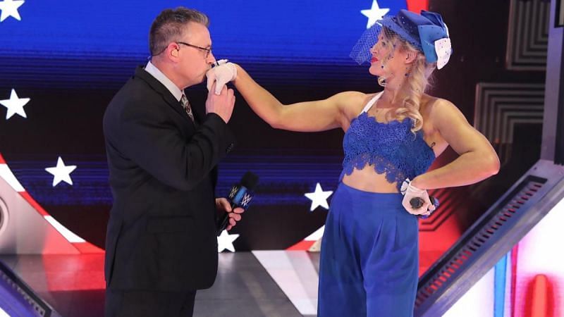 Lacey Evans with Michael Cole