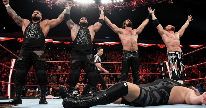 Seth Rollins with The AOP and Buddy Murphy