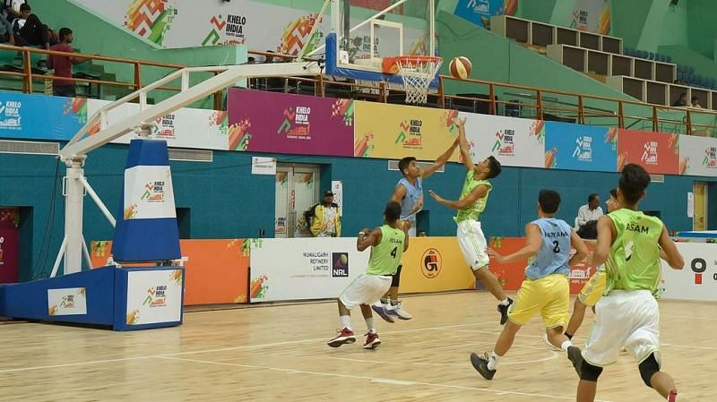 The last day of action in the Basketball competition unfolds in the Khelo India Youth Games 2020