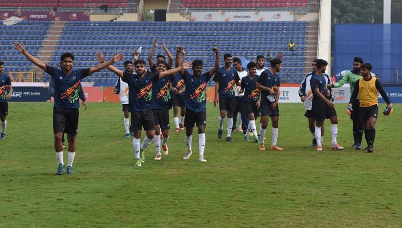 Punjab U-21 side celebrating their win over Goa