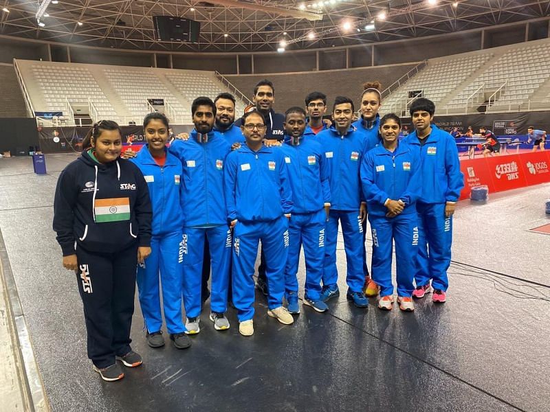 Indian Table Tennis contingent (PC: Sharath Kamal / Twitter)