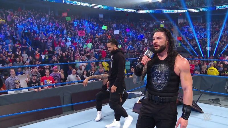 Roman gave a little last second reveal after the mtach