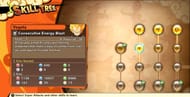 Vegeta's Skill Tree showing how many Z Orbs are needed to upgrade a move