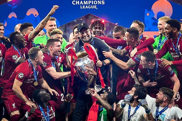 Liverpool after winning the UEFA Champions League Final in 2019