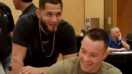 Jorge Masvidal with Colby Covington (right) (Image Courtesy: MMA News)