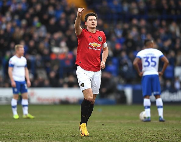 Harry Maguire scored his first goal for Manchester United