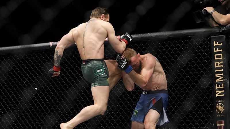 McGregor defeated Cerrone with a barrage of strikes in just 40 seconds