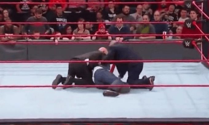 Rick was tackled by security last night on RAW