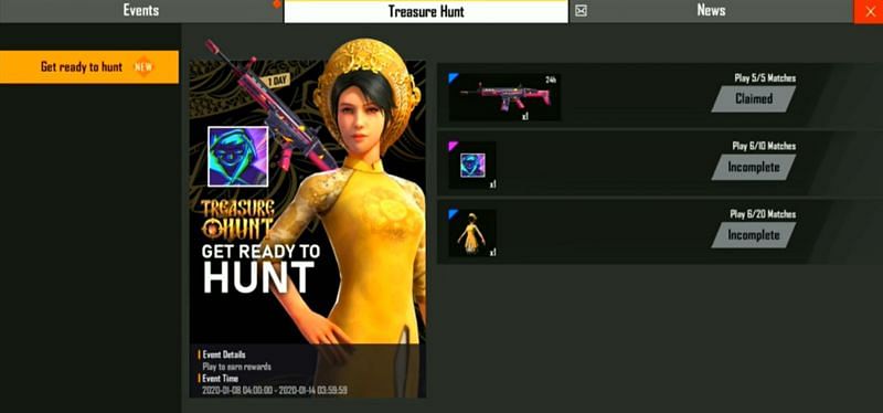 Treasure Hunt screen