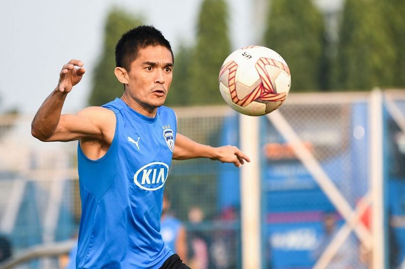 Sunil Chhetri during Bengaluru FC&#039;s training session