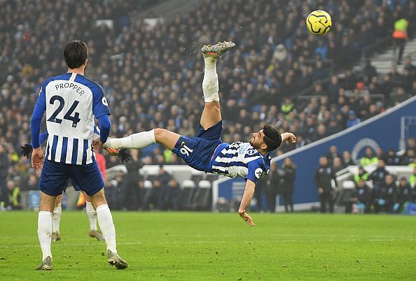 Brighton &amp; Hove Albion salvaged a point through this worldie from Alireza Jahanbaksh