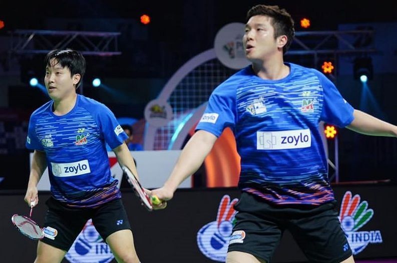 Kim Sa Rang &amp; Kim Gi Jung in action for Mumbai Rockets (Image Credits - PBL)