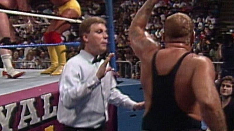 Bushwacker Luke eliminated in the 1991 Royal Rumble