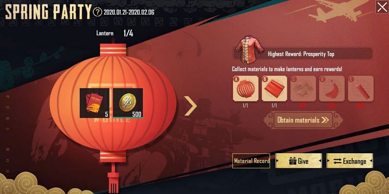 Lantern components can be used for the redemption of various in-game items