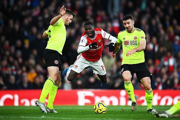 No penalty for Arsenal after Nicolas Pepe fell to the ground