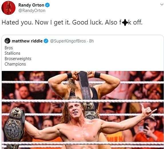 Orton is most defintely not his bro... (Pic Source: Randy Orton Twitter)