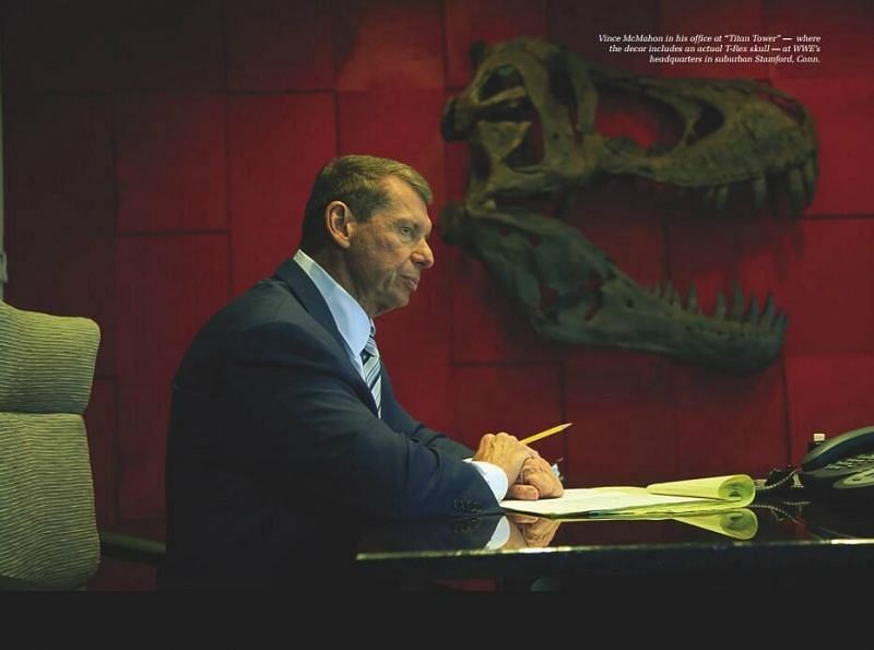 Vince McMahon in his Stamford office
