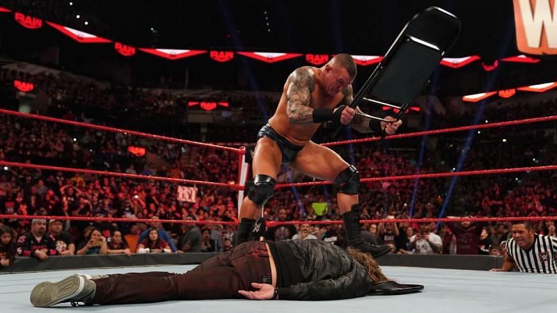Randy Orton attacking Edge