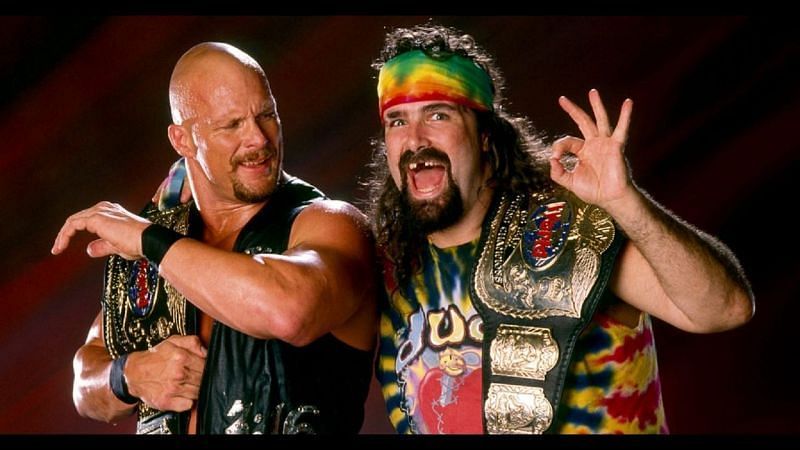 Stone Cold never had much love for his partner Dude Love (Mick Foley) but they were successful