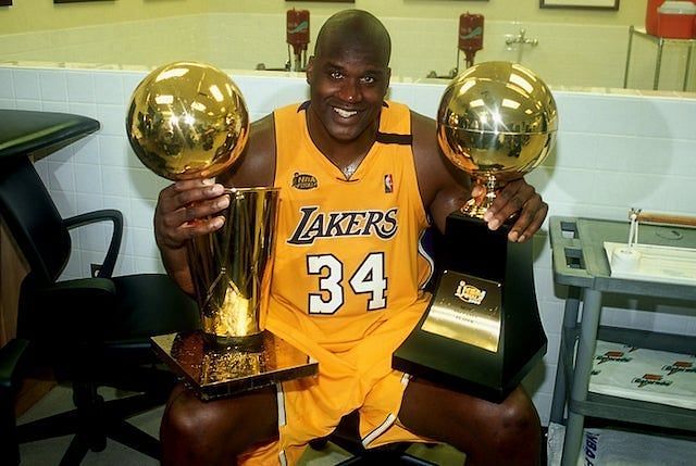 Shaq won three NBA Championships with the Los Angeles Lakers