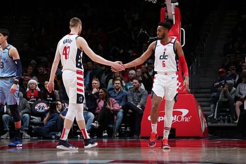 Davis Bertans and Troy Brown Jr.