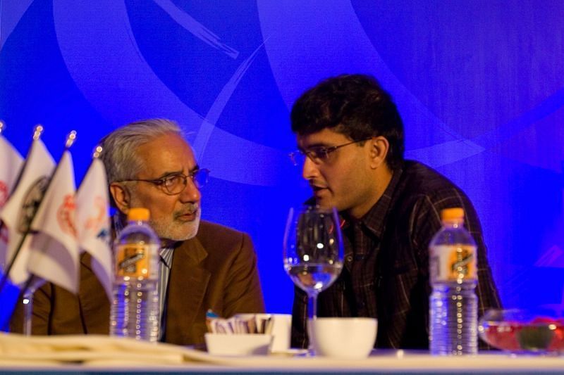 BCCI president Sourav Ganguly (right)