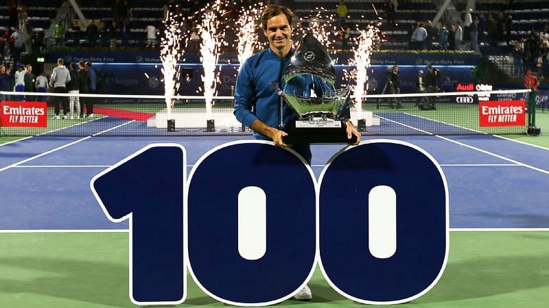 Federer lifted his 100th career singles title at the 2019 Dubai Open